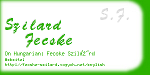 szilard fecske business card